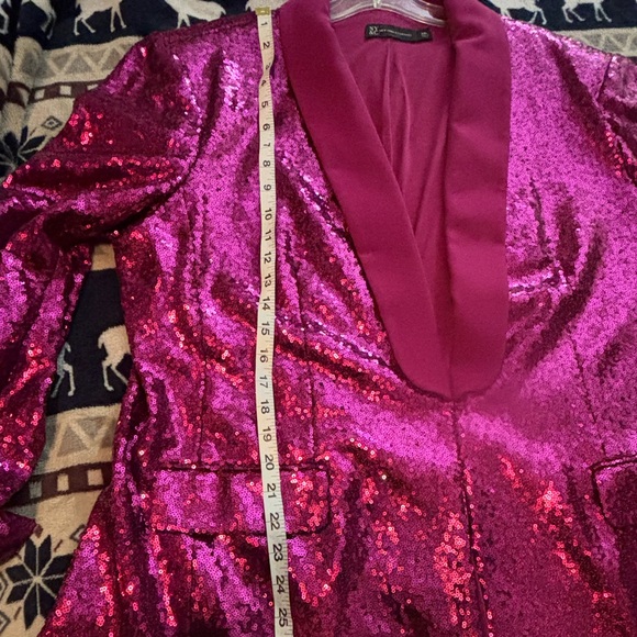 New York and Company Pink Sequin Blazer - Picture 5 of 7